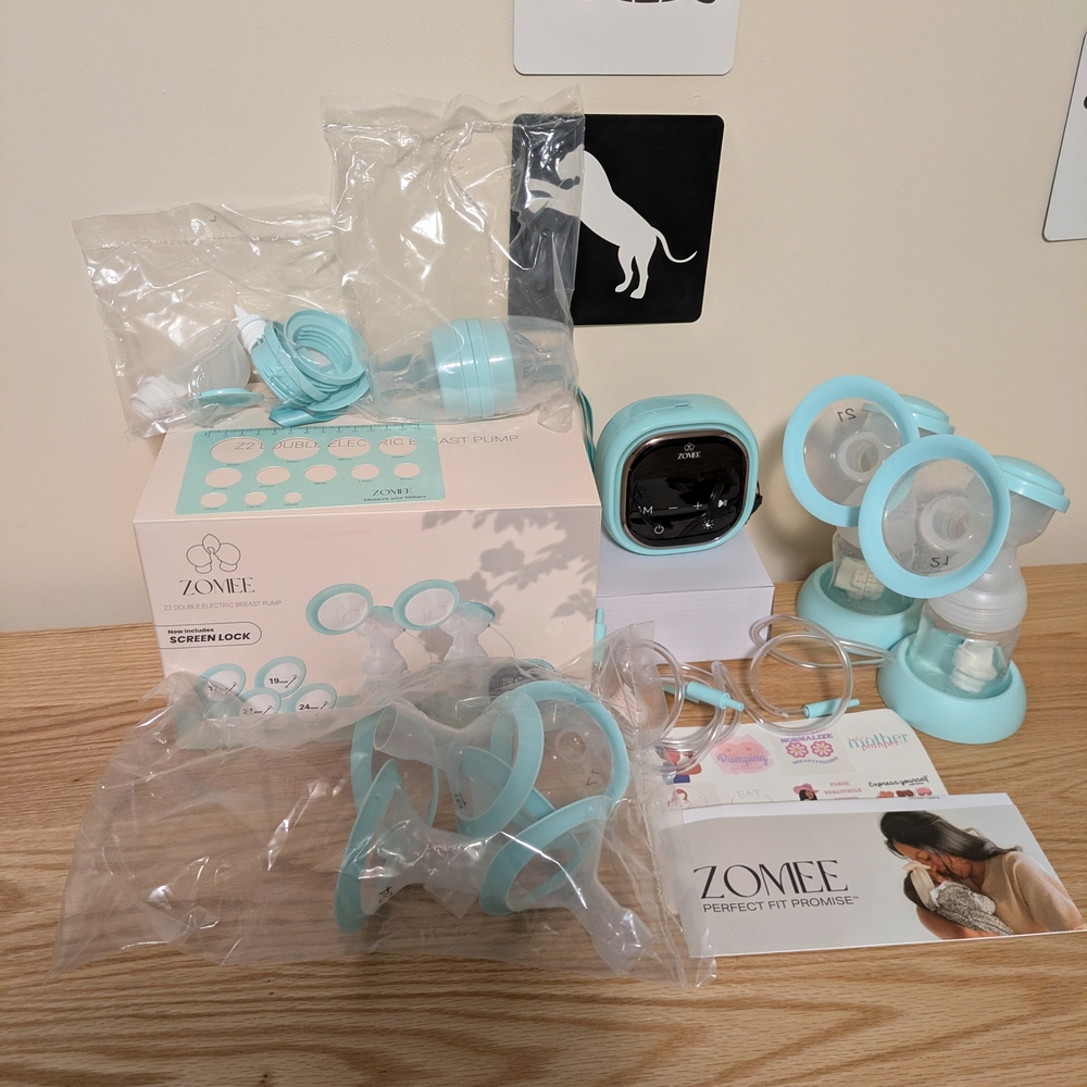 Zomee Breast Pump Set in Aqua